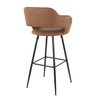 Lumisource Margarite Barstool in Black Metal and Brown Faux Leather, PK 2 B30-MARG BK+BN2